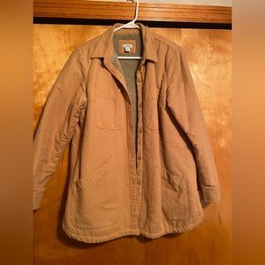 New! llbean Sherpa Lined Chamois Shacket Women's Regular